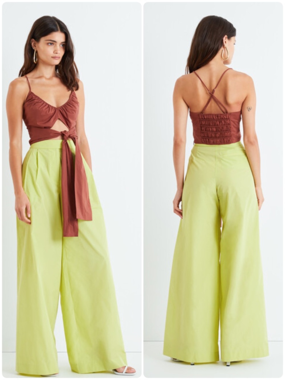 Tanya Taylor Kenia Pant Wide Leg Pants Pistachio Green Size 4